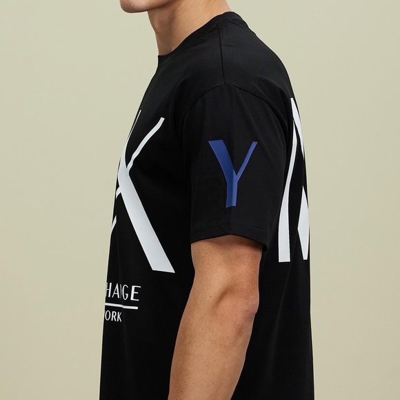 NWT -  ARMANI EXCHANGE Men's Large Logo Tee, Black - Size XL - Picture 5 of 16